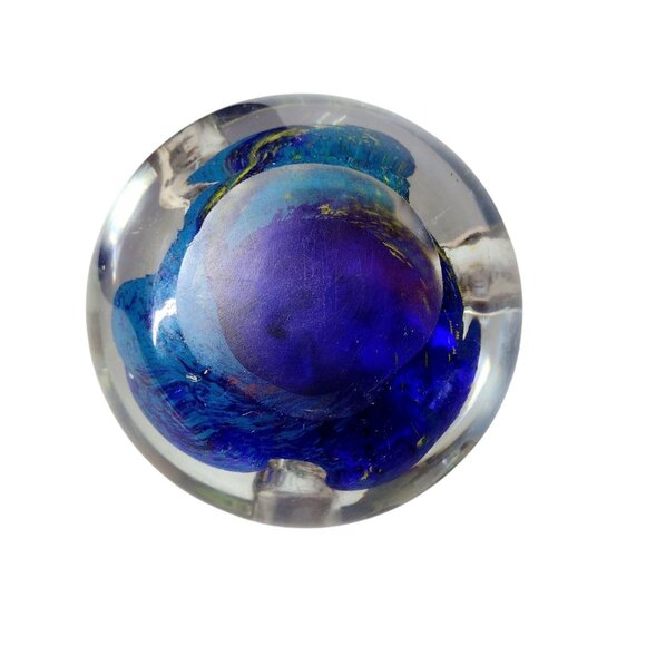 Art Glass Fish Aquarium Pen Holder Paperweight Vintage Tropical Ocean Office - Picture 5 of 6